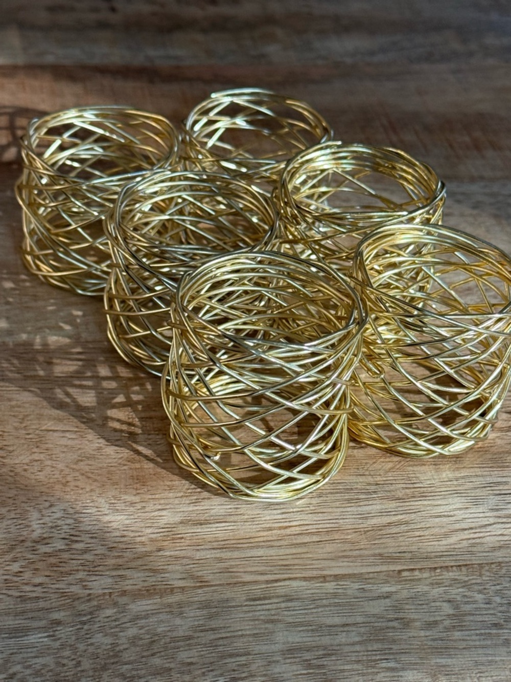 Dinnerware Napkin Rings Gold Wire Coil - Decorative Home Accents Gold Accent